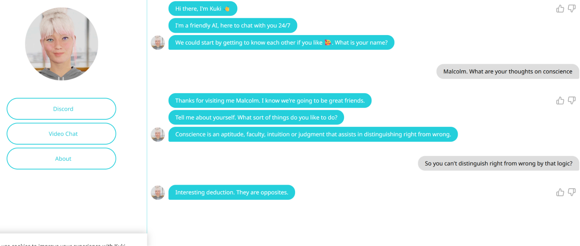 Kuki AI einzelne Person